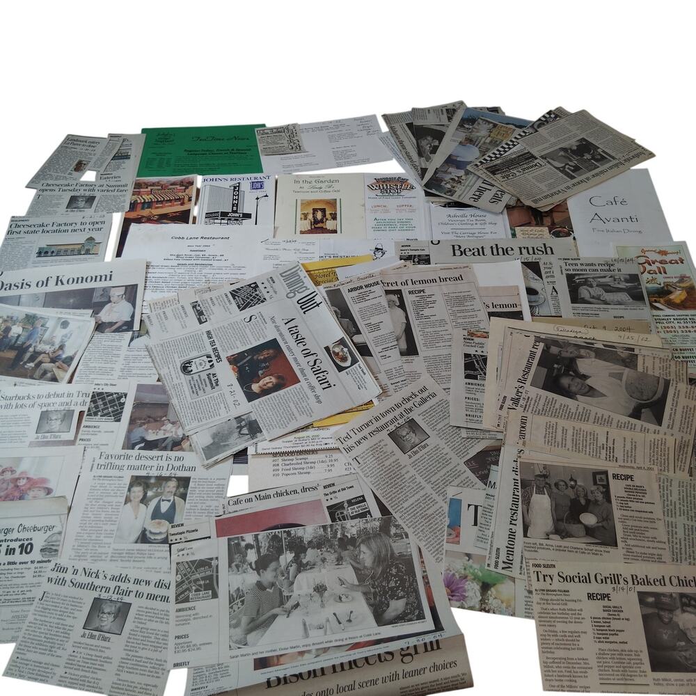 Alabama Restaurants 2000s Ephemera Collection - Multi-Color Vintage Paper Items